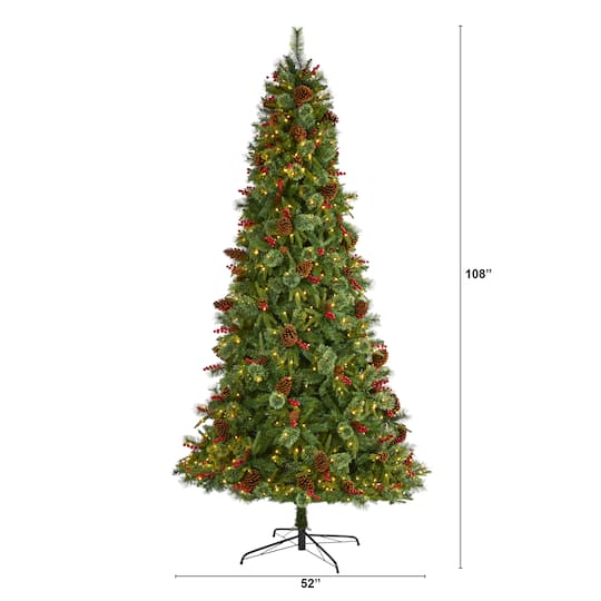 9ft. Pre-Lit Norway Mixed Pine Artificial Christmas Tree, Clear LED Lights